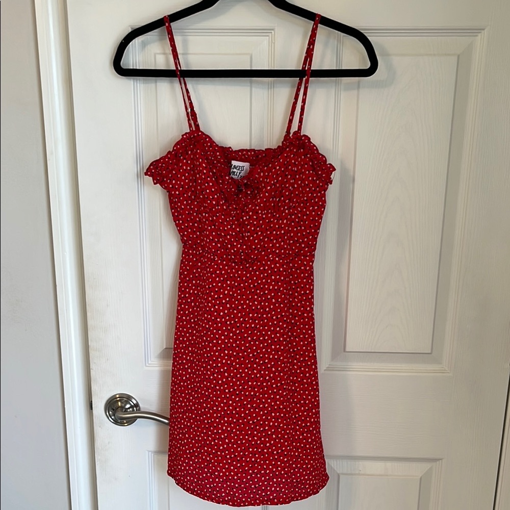 Princess Polly Red Ruched Mini Sundress